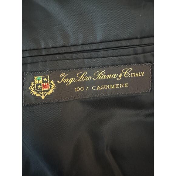 100% Cashmere Loro Piana Blazer Mens 46R Black 2 Button Saks Fifth Avenue - Picture 2 of 11